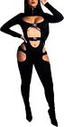 Womens  One Piece Skin Tight Cut Sexy Romper Hot Body Suit Party Black MEDIUM