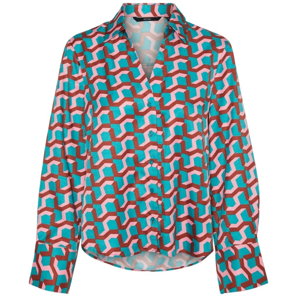 Vero Moda Camisa Cuello de Pico Con Razón Geométrica Art. Sora 10298856 Rebajas - Imagen 1 de 1