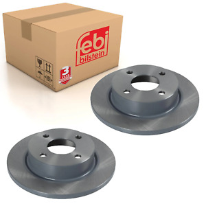 Pair of Front Brake Disc Fits Nissan March Micra III OE 402065F003 Febi 10630