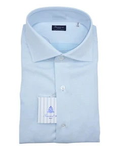 New FINAMORE Napoli HANDMADE Dress EDUARDO Shirt Size 17 Us 43 Eu (FIN447) - Picture 1 of 2