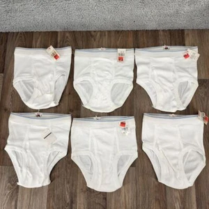 Vintage 90s Fruit of the Loom Boys Sz 4 Made in USA White Briefs Underwear 6 pk - Picture 1 of 5