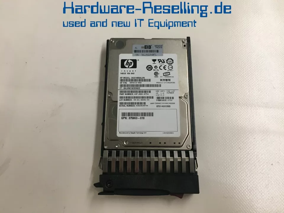 HP Seagate 146GB Dual Port 10K SAS 16MB 3Gb/S DG0146BALVN 418399-001 9FJ066-075 - Immagine 1 di 1
