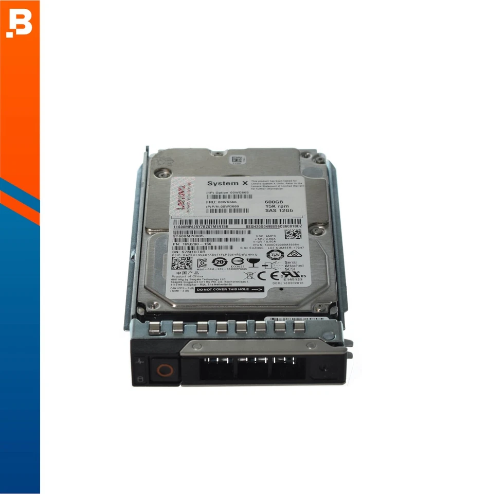 Lenovo Seagate 2.5" 600GB 15K 12GBPS SAS HDD - 00WG666 ST600MP0005 - Image 1 of 1