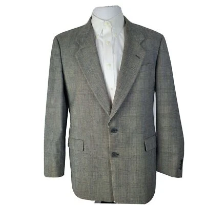Vintage Pierre Cardin Wool Gray Check Blazer Mens 42R Sport Coat Classic Style - Image 1 of 4