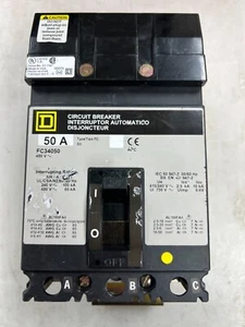 👀 INTERRUPTOR DE CIRCUITO CUADRADO D 50 AMP I-LINE 480 VAC 3 POLOS FC34050 - Imagen 1 de 8