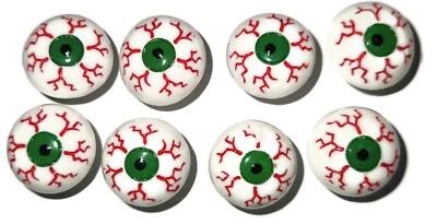 SCARY EYEBALL Halloween Push Pins - Handmade Decorative Set of 8 for Cork Boards - Image 1 of 3