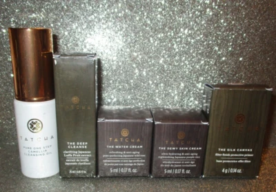 5x Tatcha Deep Clean, Camellia Clean Oil, Water/ Dewy Cream, Silk Canvas TRAVEL - Image 1 of 4
