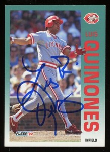 1992 Fleer LUIS QUINONES Signed Card autograph AUTO REDS GIANTS