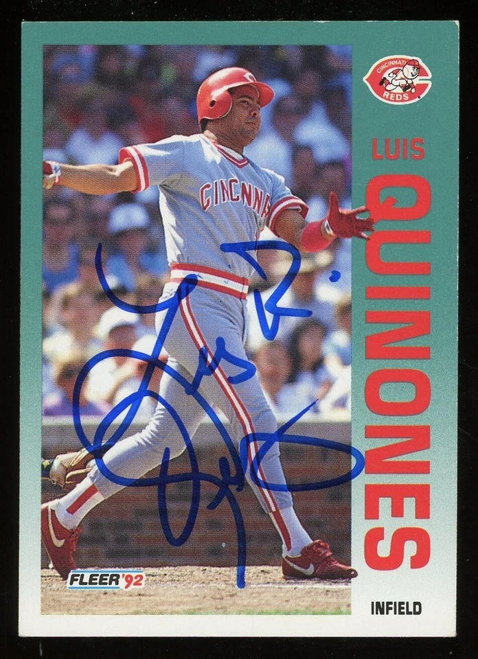 1992 Fleer LUIS QUINONES Signed Card autograph AUTO REDS GIANTS - Image 1 of 1
