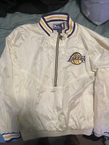 Vintage Pro Player Los Angeles Lakers NBA Quarter Zip Windbreaker Men's Medium - Picture 1 of 4
