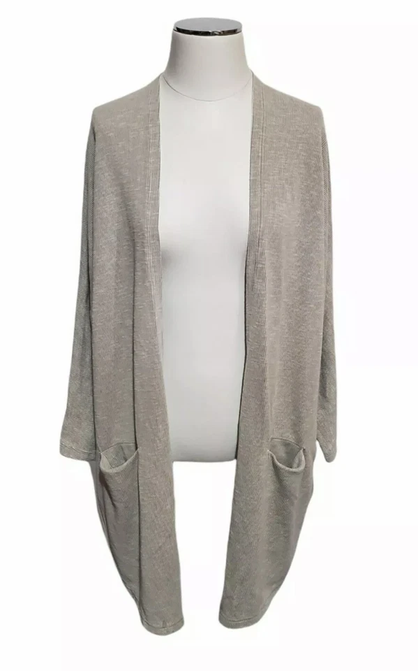 Donni Ribbed Sweater Coat Sandwash Cardigan Womens One Size Fits 0 to 16
