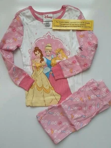 Disney Store 4T Multi Princes Toddler Girl 2 pc Pajama Set Size Pink Cotton NWT - Picture 1 of 6