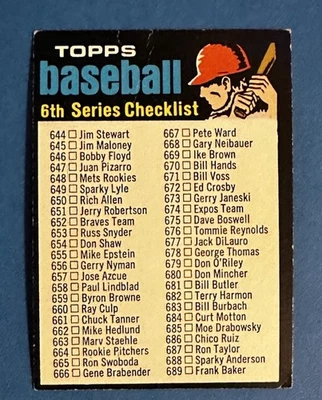 Topps #619 1971 lista de verificación: 644-752 Foto 1 de 2
