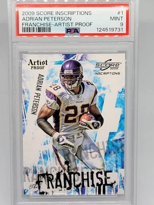 2009 Score Adrian Peterson Artist Proof #/32 SSP Vikings HOF PSA Mint Pop 1 - Image 1 of 4