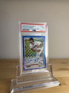 2020 Bowman Chrome Draft Spencer Strider Auto Blue Wave Refractor /150 PSA 9 - Picture 1 of 2