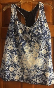 Dolphin Swimwear Blue & White Tankini Top Size XXL - Picture 1 of 5