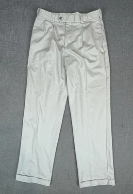 Alan Flusser Pants Mens 34x34 Khaki Pleated Cuffed Dress Preppy Trousers - Image 1 of 4
