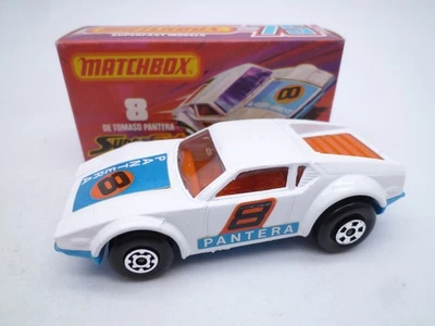 ВИНТАЖНЫЙ MATCHBOX SUPERFAST No.8g DE TOMASO PANTERA В ОРИГИНАЛЬНОЙ КОРОБКЕ 1975 - Изображение 1 из 4