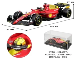 2022 F1 Charles Leclerc 16 Monza GP 75th Ferrari Racing F1-75 Diecast Car Model - Picture 1 of 8