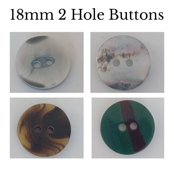 18mm 2 Hole, Buttons,  Variety, Pack of 5, 10, 25 - Image 1 of 4