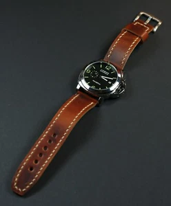Leder Uhrenarmband Vintage Braun Custom Band Fit PAM Armband 18 20 22mm 24mm - Bild 1 von 11
