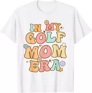 Groovy In My Golf Mom Era Retro Funny Mom Mother's Day T-Shirt Hoodie - Picture 1 of 11