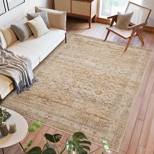 Area Rug 9x12 Living Room: Soft Large Washable Rugs with Non-Slip Rubber Backing - Picture 1 of 13