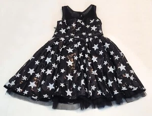 HaraJuku Mini For Target Black Stars Sequin Dress - Kids XS (4/5) Birthday Party - Picture 1 of 7