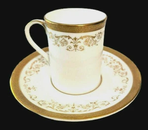 Royal Doulton Belmont H4991 Coffee Expresso Can Cup and Saucer Set(s) GOLD - Picture 1 of 4