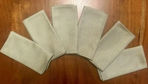 VTG MCM Cotton Blend Textured Sage Green Dinner Napkins ~ Set Of 6 - Picture 1 of 4