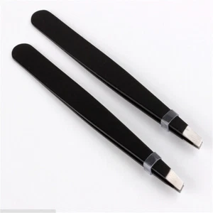 Professional Eyebrow Tweezer Slanted Hair Beauty Woman Beauty Makeup Blacy3 - Picture 1 of 12