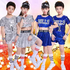Mode Kinder Pailletten Jazz Tanz Street Dance Modern Dance Kostüm - Bild 1 von 60