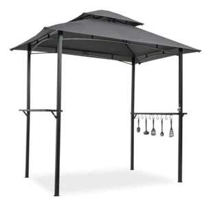 Unbranded Shelter Tent 97"x96" Outdoor Grill Gazebo w/ Hook+Bar Counters Gray - Picture 1 of 4