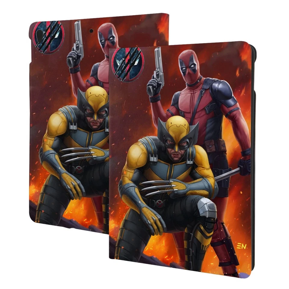 Funda inteligente TPU Deadpool dibujos animados despertar/dormir automático para iPad 9/8/7th Air 3 Foto 1 de 4