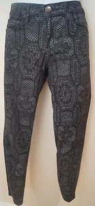 CURRENT ELLIOTT Charcoal Black THE ANKLE SKINNY CROCHET Jeans Trousers Pants 27 - Picture 1 of 4