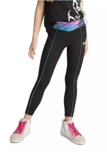 Justice Girls XL 16/18 Rainbow Foil Tech Pocket Pants Active Yoga Leggings - Picture 1 of 6