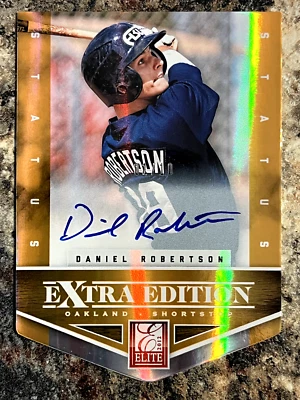 Daniel Robertson 2012 Panini Elite Extra Edition Gold Status Auto 01/10 - Image 1 of 2