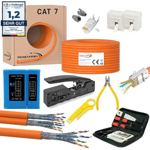 Cat7 Verlegekabel Netzwerkkabel Datenkabel Kat Lan Kabel Ethernet Simplex Duplex - Bild 1 von 66