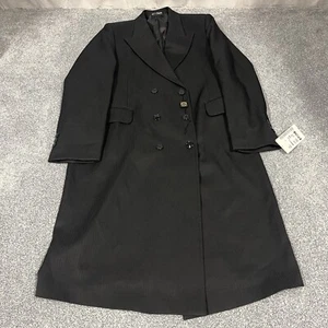 Glaubers Mens Button Overcoat Blazer Polyester Long Sleeve Black Size 22M US 34L - Picture 1 of 11