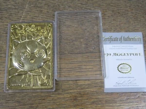 1999 Pokemon Burger King Jigglypuff Trading Card 23K Gold Plated Nintendo - Picture 1 of 6