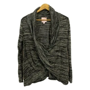 Romeo & Juliet Couture Knit Faux Leather Beaded Long Sleeve Sweater Top Size L - Picture 1 of 6
