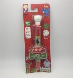 Rudolph La Renna dal Naso Rosso Penna e Timbro 6 Colori Nuovo Sigillato In Confezione - Foto 1 di 3
