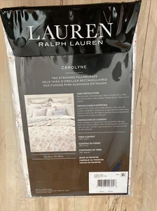 RALPH LAUREN - Carolyne Vine Creme & Grau 2 zwei Standard Kissenbezüge 100% Baumwolle - Bild 1 von 2