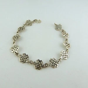 Sterling silver Celtic Knot link Bracelet, Irish - Picture 1 of 4