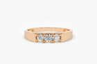 1.2Ct Engagement Ring Round Lab-Created Solitaire Trilogy Rose Gold Plated