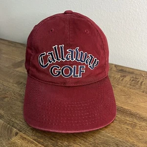Callaway Golf Baseball Cap Hat Lid Strapback Adjustable Burgundy Red Blue White - Picture 1 of 5
