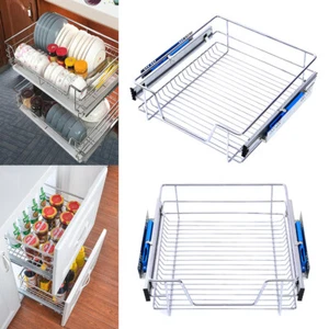 Pull Out 300-600mm Wire Baskets Kitchen Cabinet Soft Close Runner Pantry Shelves - Picture 1 of 13
