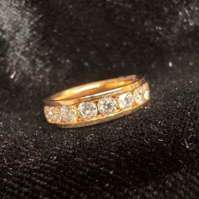 14K ROSE GOLD - DIAMOND (1.51Ct) CHANNEL SET ETERNITY WEDDING BAND RING / SIZE 5 - Image 1 of 4