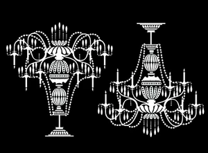 Chandelier 2 pcs 3 Inch White Fused Glass Decals - Picture 1 of 2