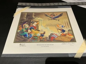 Rare Carl Barks Lithograph Gold Plate Menace Out of The Myths 20/100 Signed - Picture 1 of 12